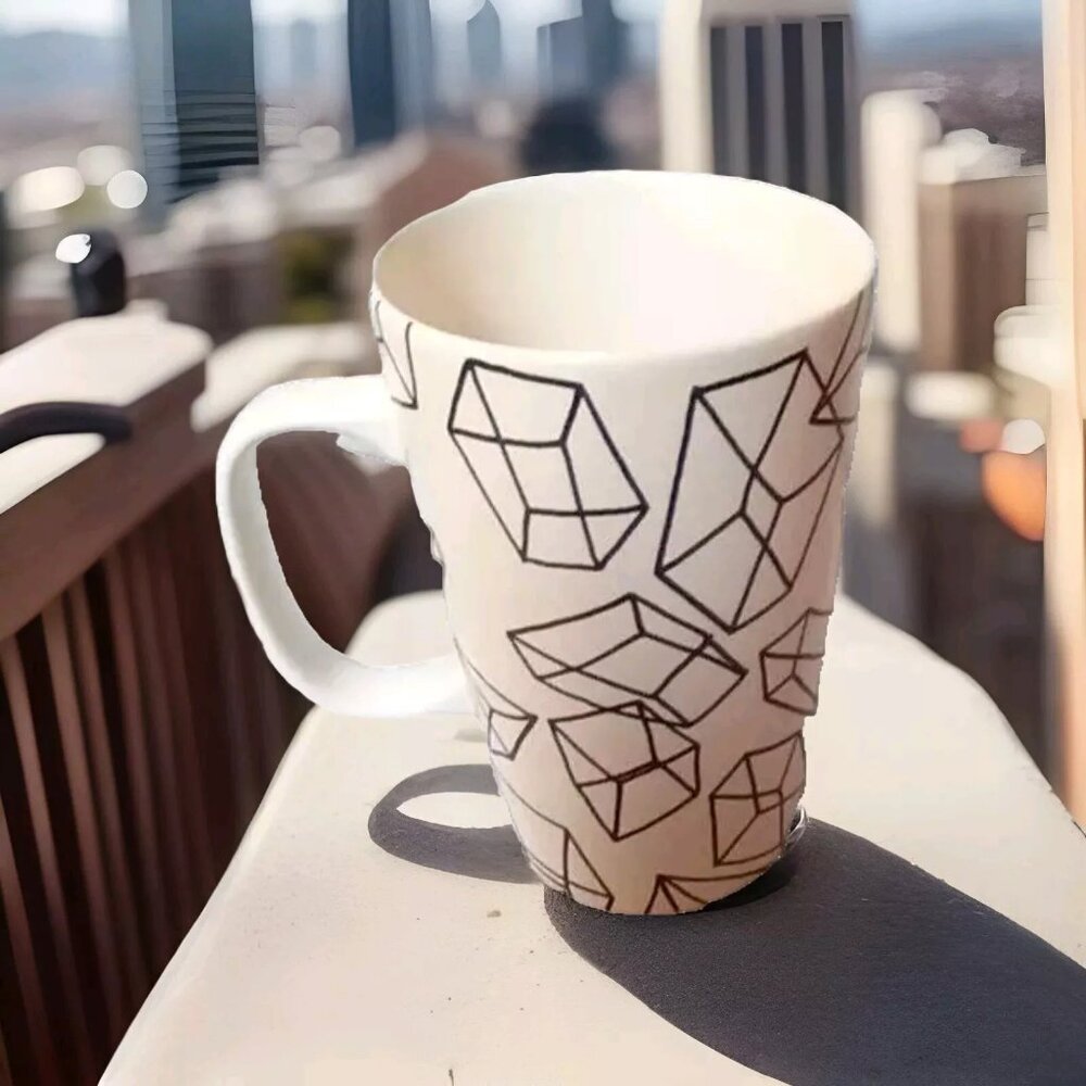 Starbucks 2014 Geometric cubes Coffee Mug prisims collectable kitchen di…